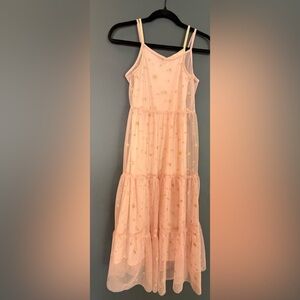 Light Pink Dress with Gold Stars Adjustable Straps